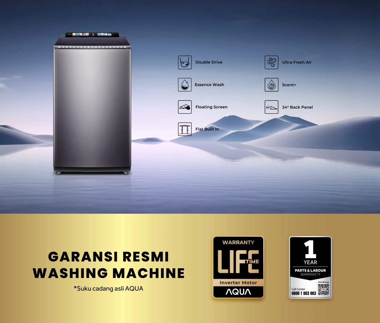 AQUA Luncurkan Mesin Cuci AWM12-BSR1L(BU) Berteknologi Canggih