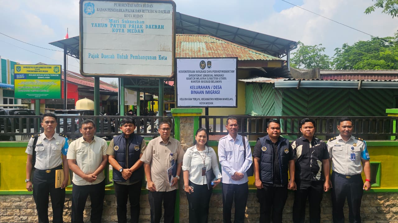 IMIGRASI BELAWAN PERKUAT DESA BINAAN DI KELURAHAN TERJUN, FOKUS CEGAH TPPO DAN TPPM