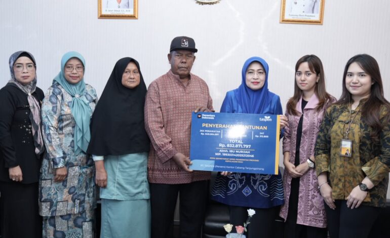 Ahli Waris PPPK Terima Manfaat JKK TASPEN Rp832,8 Juta Meski Baru Enam Bulan Menjadi Peserta